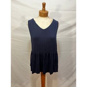 Merona Navy Blue Casual Women's Tank Top (Medium)